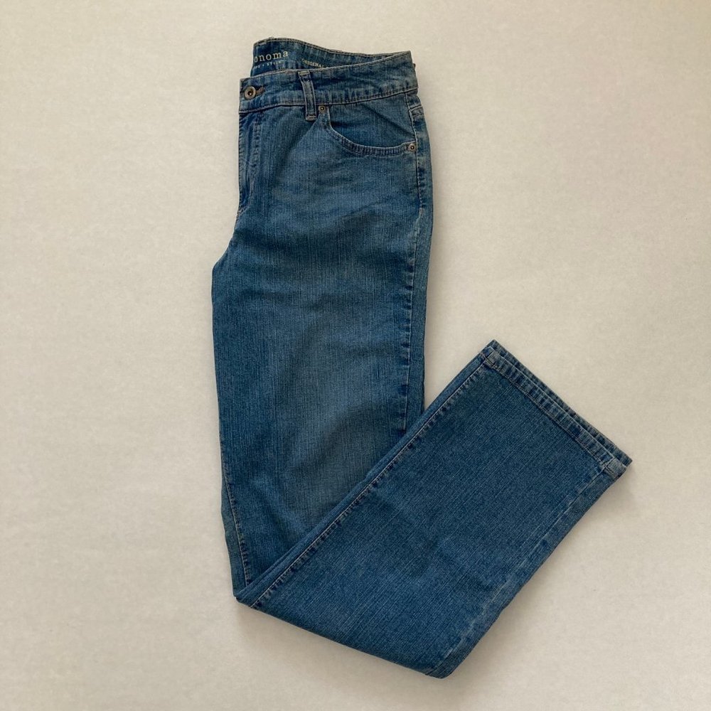 NWT Sonoma Medium Wash Mid Rise Straight Leg Jeans